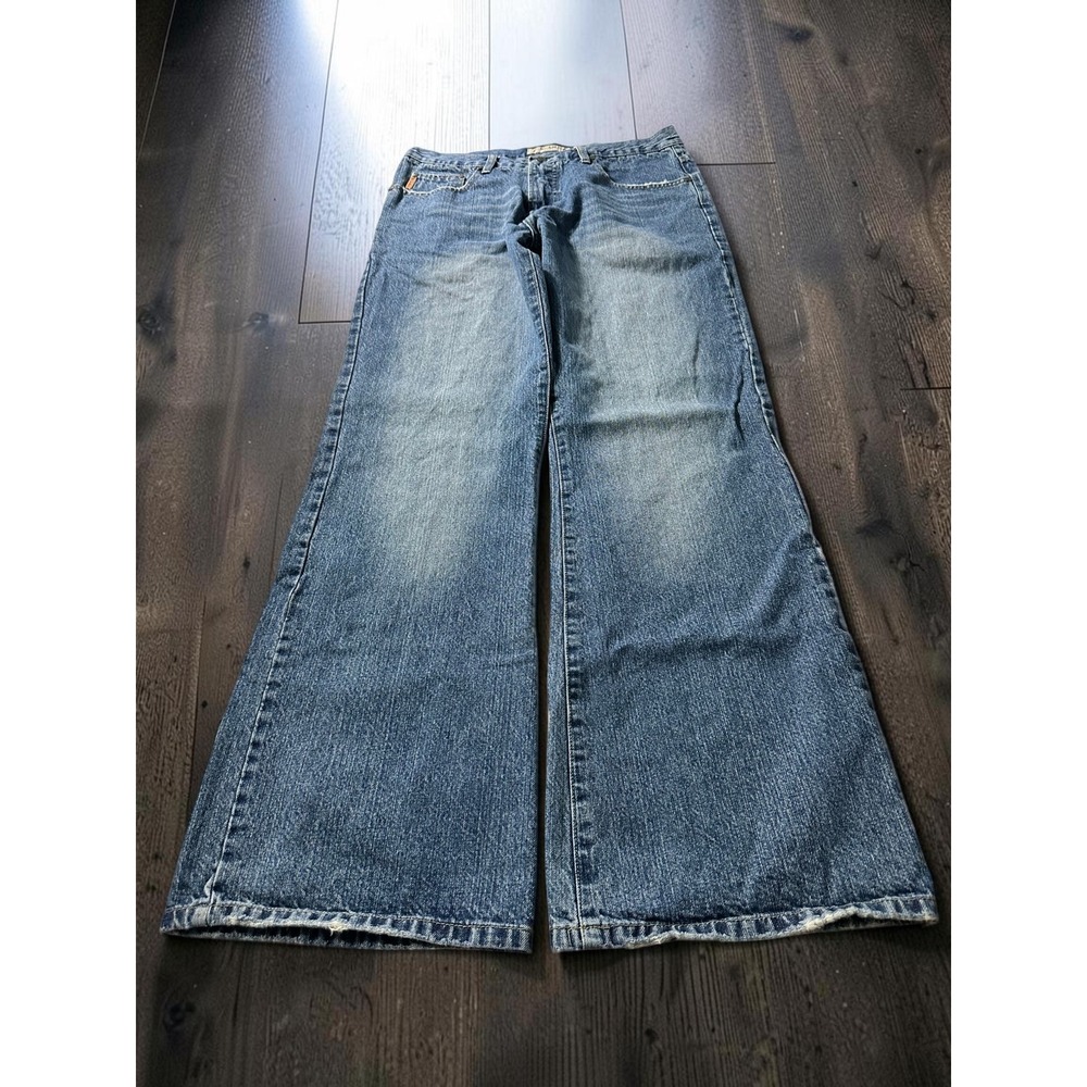 Duck Head Jeans Co Jeans Mens 34x34 Blue Bootcut Wide Leg Distressed Y2K Denim